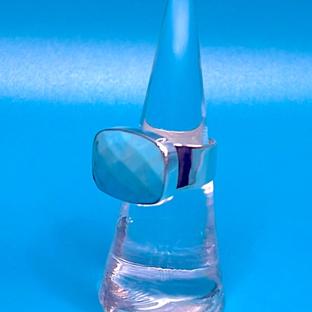 Jay King Checkerboard Faceted Turquoise set in .925 Sterling Silver